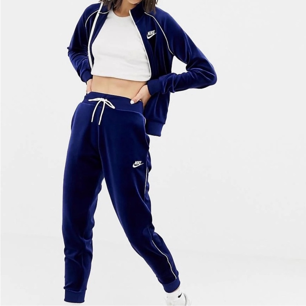 Nike Tracksuit Pants, Velour, Navy, Women’s Size Small